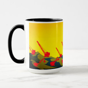 TAZA ARTE DE VINTAGE DE LA GRÁFICA DE INGENIERÍA DEL NO