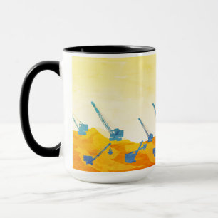 TAZA ARTE DE VINTAGE DE LA GRÁFICA DE INGENIERÍA DEL NO
