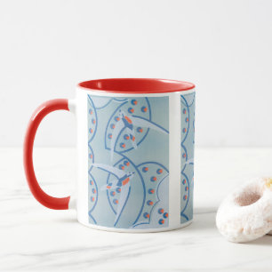 Taza Arte Deco Jazz Pochoir Vintage Patrón de aves anim