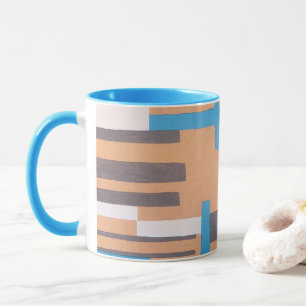 Taza Arte Deco Jazz Pochoir Vintage, Patrón Geométrico