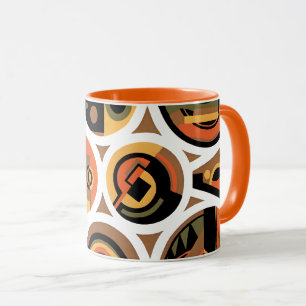 Taza Arte Deco Pochoir Jazz Círculos Geométricos Vintag