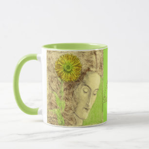 Taza Arte Deco Vintage Mujer con Nombre de Crisantemo