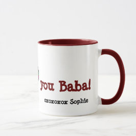 Taza Arte del corazón de Pysanka - te amo bizcocho
