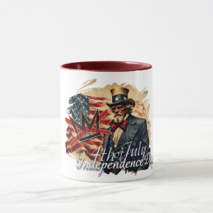 Taza Arte del Día de la Independencia de Tío Sam Sin Re
