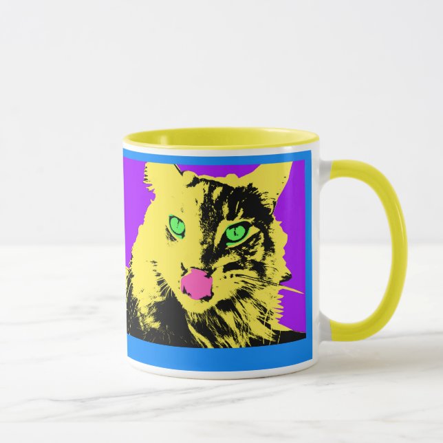 Taza arte del gato del estallido (Derecha)