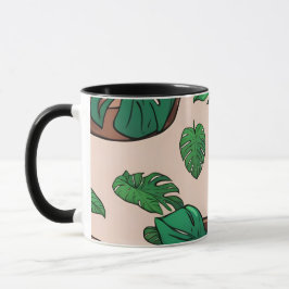 Taza Arte del patrón de macetas de la planta de Monster