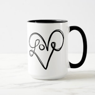Taza Arte del texto de la tipografía del amor