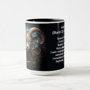 Taza Arte del Zodíaco de Aries para el 21 de marzo–19 d