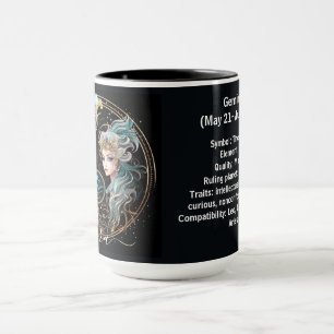 Taza Arte del Zodíaco de Géminis para el 21 de mayo–20 