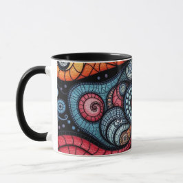 Taza Arte espiral fractal colorido