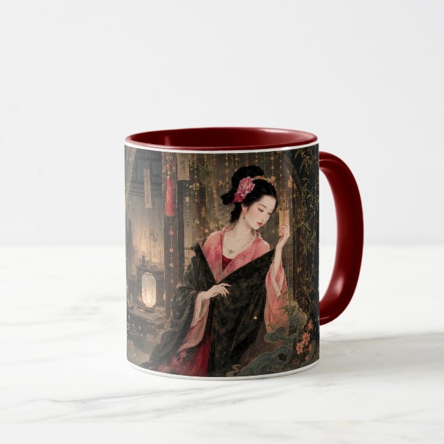Taza Arte estético de folclore con romance. (Anverso derecho)