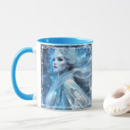Taza Arte etéreo congelado de nieve reina fantasía
