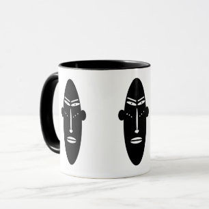 Taza Arte facial de tatuaje africano abstracto moderno