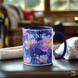 Taza Arte floral abstracto sereno en tonos violetas sua