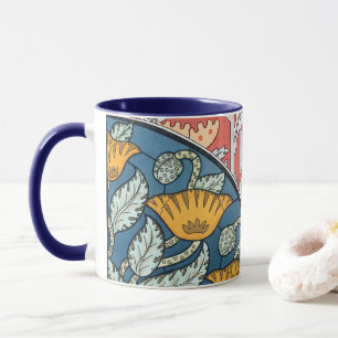 Taza Arte Floral Antiguo Nouveau Flores Amapola