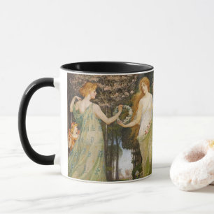 Taza Arte floral de la diosa de las cuatro estaciones v