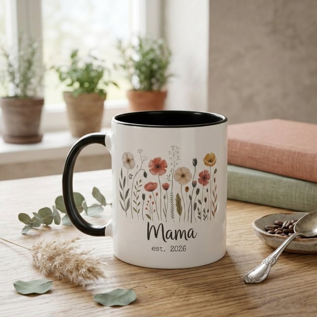 Taza Arte floral del año botánico de la flor silvestre  (Subido por el creador)