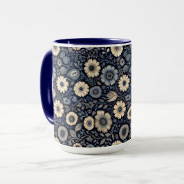 Taza Arte floral índigo | Diseño inspirado en Burne-Jon