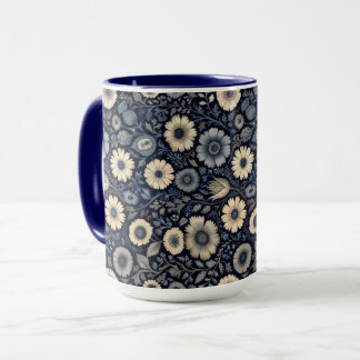 Taza Arte floral índigo | Diseño inspirado en Burne-Jon