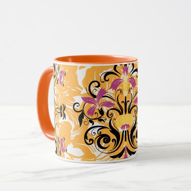 Taza Arte floral, vida hueca, arte gráfico (Anverso izquierdo)