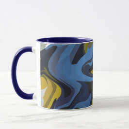 Taza Arte fluido abstracto con curvas fluidas
