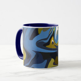 Taza Arte fluido abstracto con curvas fluidas