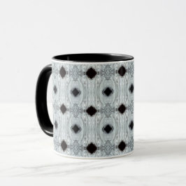 Taza Arte fluido acrílico abstracto gris y negro Argent