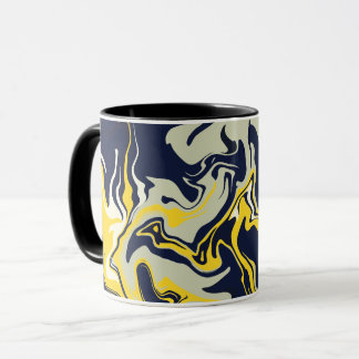 Taza Arte fluido en verde oliva claro, amarillo y crema