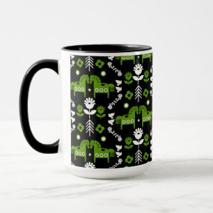 Taza Arte folclórico escandinavo de caballos