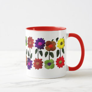 Taza Arte folclórico mexicano, flores, IGft para mujer