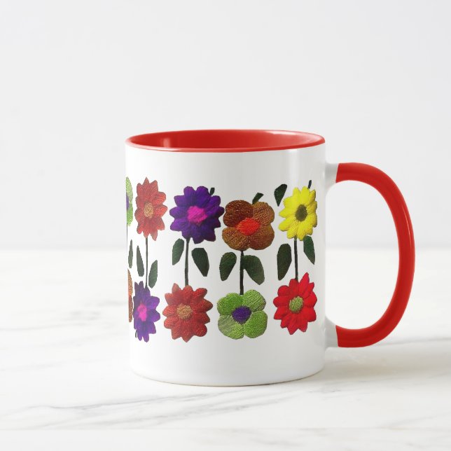 Taza Arte folclórico mexicano, flores, IGft para mujere (Derecha)
