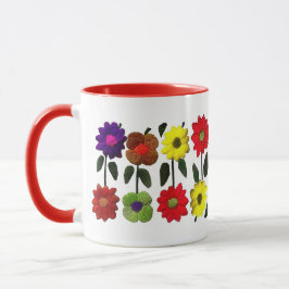 Taza Arte folclórico mexicano, flores, IGft para mujere