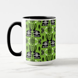 Taza Arte folclórico nórdico escandinavo conejo