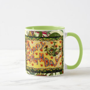 Taza Arte folclórico Rusia Feliz Cumpleaños Cup