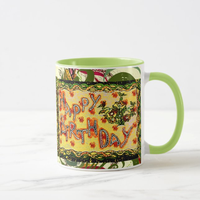 Taza Arte folclórico Rusia Feliz Cumpleaños Cup (Derecha)