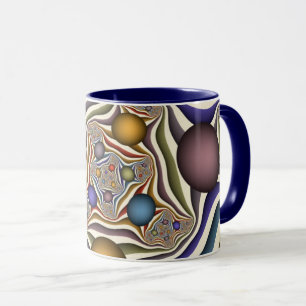 Taza Arte Fractal abstracto, colorido, moderno