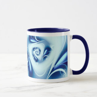 Taza Arte fractal de agua azul