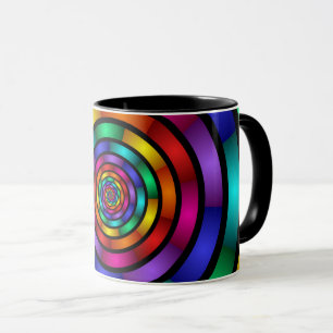 Taza Arte fractal moderno y psicodélico