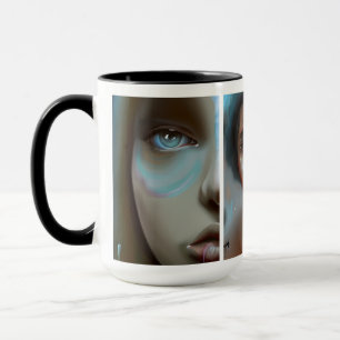 Taza Arte generado por IA de rostros de mujeres