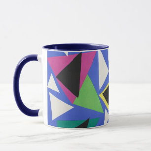 Taza Arte geométrico abstracto azul recortado de Matiss