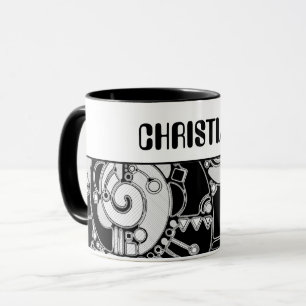 Taza Arte Geométrico Blanco Y Negro 4