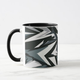 Taza Arte geométrico monocromo dinámico
