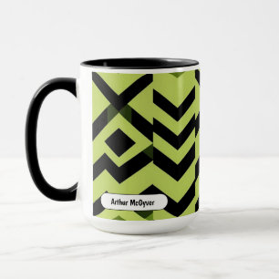 Taza Arte geométrico Wasabi Blanco Negro