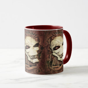 Taza Arte gótico de risa de la fantasía del cráneo