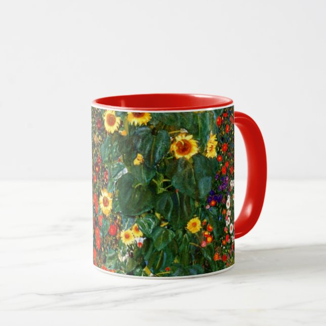 Taza Arte Gustav Klimt - Farm Garden con girasoles (Anverso derecho)