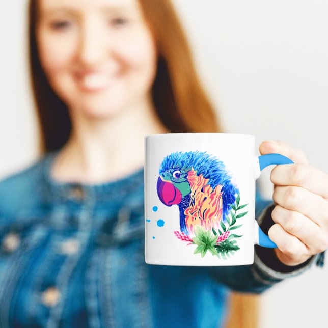 Taza Arte lindo para papagayo cita música (Cute Art for Parrot Quotes Mug)