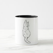 Arte lineal de gato minimalista vista trasera
