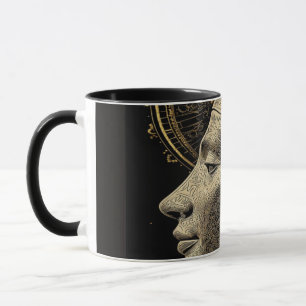 Taza Arte lineal de silueta moderna de Nefertiti