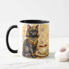 Taza Arte Místico de Gato Egipcio Antiguo Bastet