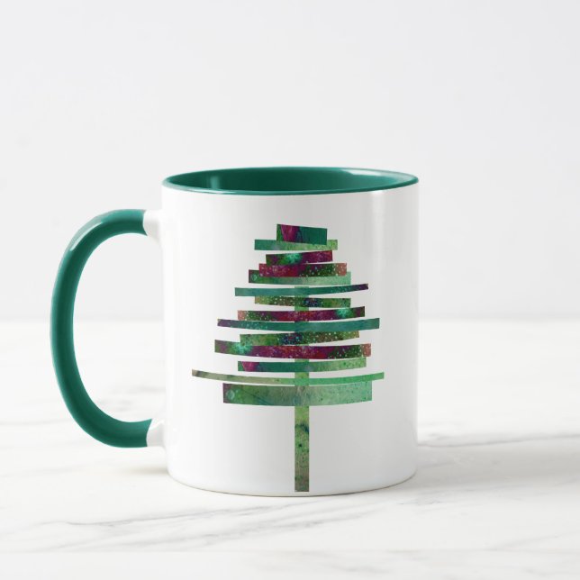 Taza Arte moderno artesanal árbol de Navidad (Izquierda)